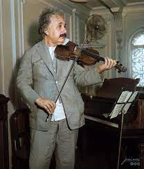 Albert Einstein playing violin